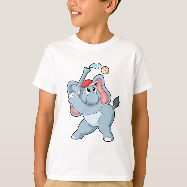 Elefant bei Baseball T-Shirt (Vorderseite)