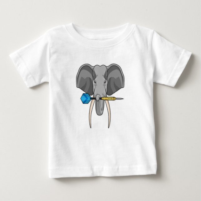 Elefant bei Darts mit Dart Baby T-shirt (Vorderseite)