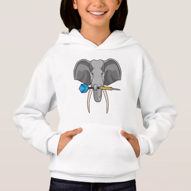 Elefant bei Darts mit Dart Hoodie (Vorderseite)