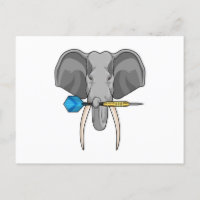 Elefant bei Darts mit Dart