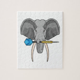 Elefant bei Darts mit Dart Puzzle