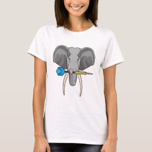 Elefant bei Darts mit Dart T-Shirt
