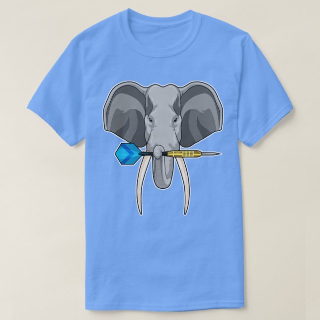 Elefant bei Darts mit Dart T-Shirt (Design vorne)
