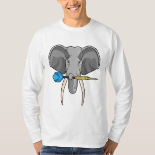 Elefant bei Darts mit Dart T-Shirt