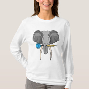 Elefant bei Darts mit Dart T-Shirt
