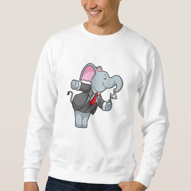 Elefant bei Musik mit Dreieck Sweatshirt (Vorderseite)