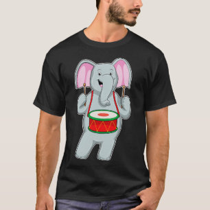 Elefant bei Musik mit Trommelmusik T-Shirt
