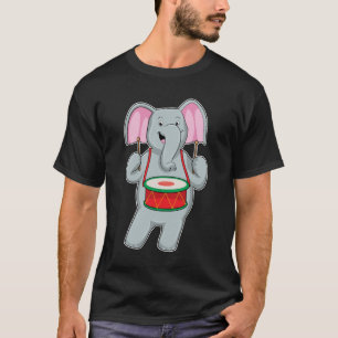 Elefant bei Musik mit Trommelmusik T-Shirt