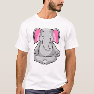Elefant bei Yoga in Cross-Bid T-Shirt
