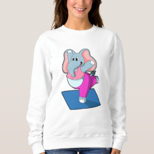 Elefant bei Yoga Stretching Übungen in Stehend Sweatshirt