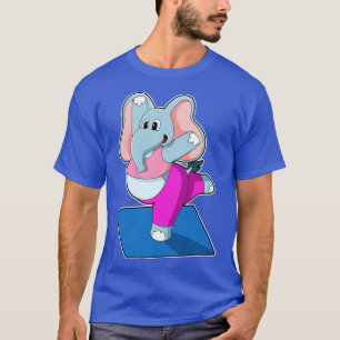 Elefant bei Yoga Stretching Übungen in Stehend T-Shirt