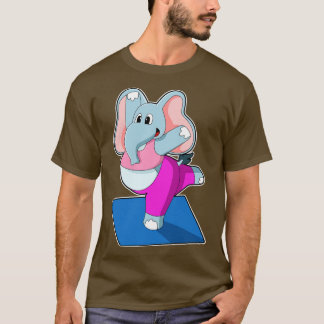Elefant bei Yoga Stretching Übungen in Stehend T-Shirt
