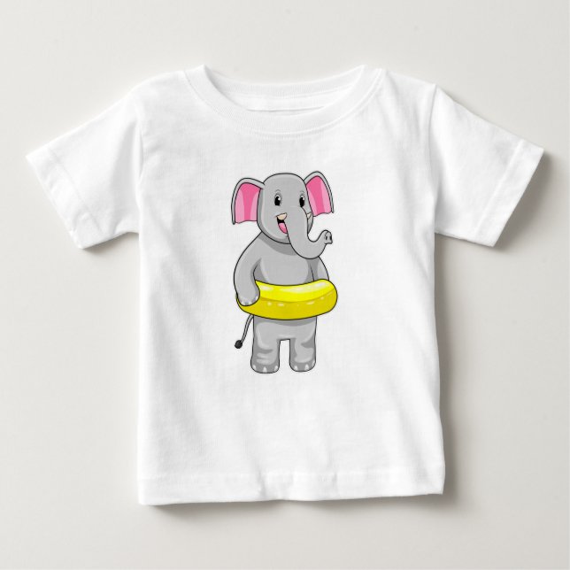 Elefant beim Baden mit Lifebuoy Baby T-shirt (Vorderseite)