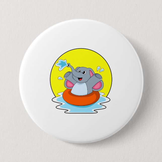 Elefant beim Baden mit Lifebuoy Button (Vorderseite)