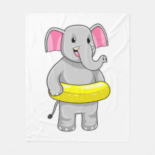 Elefant beim Baden mit Lifebuoy Fleecedecke