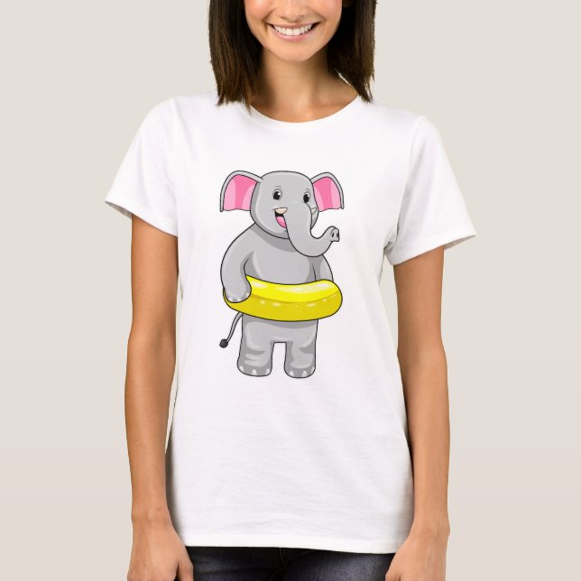 Elefant beim Baden mit Lifebuoy T-Shirt (Vorderseite)