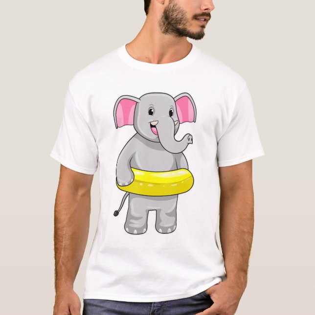 Elefant beim Baden mit Lifebuoy T-Shirt (Vorderseite)