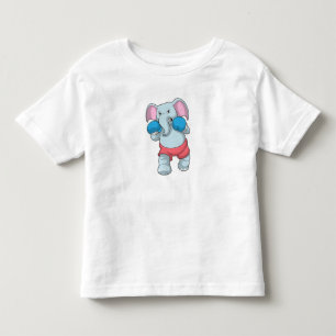 Elefant beim Boxen mit Boxhandschuhen Kleinkind T-shirt