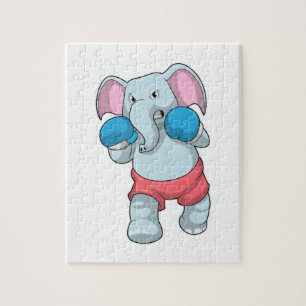 Elefant beim Boxen mit Boxhandschuhen Puzzle