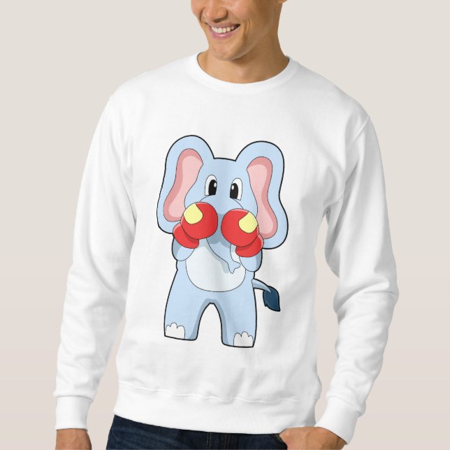 Elefant beim Boxen mit Boxhandschuhen Sweatshirt (Vorderseite)