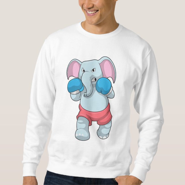 Elefant beim Boxen mit Boxhandschuhen Sweatshirt (Vorderseite)