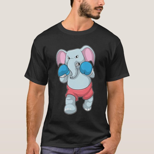 Elefant beim Boxen mit Boxhandschuhen T-Shirt (Vorderseite)