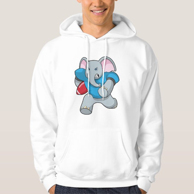 Elefant beim Fußball mit Ausrüstung Hoodie (Vorderseite)