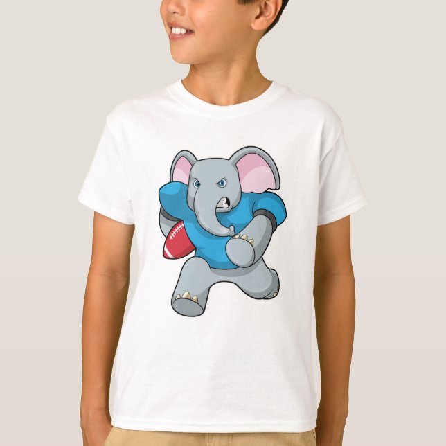Elefant beim Fußball mit Ausrüstung T-Shirt (Vorderseite)