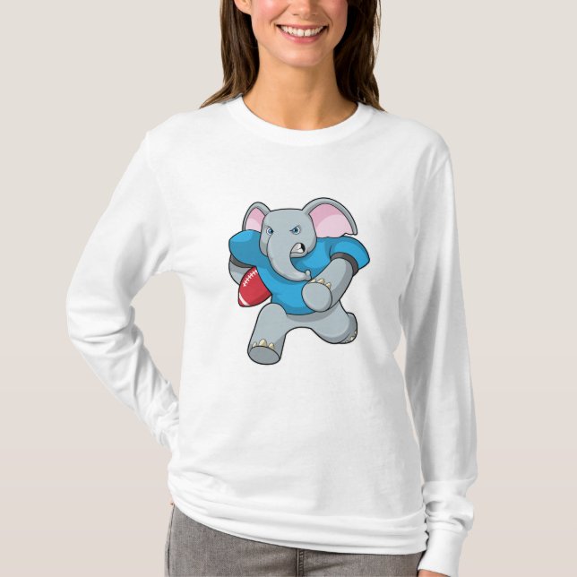 Elefant beim Fußball mit Ausrüstung T-Shirt (Vorderseite)