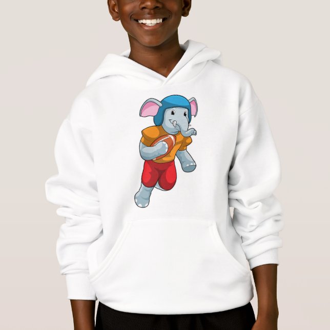 Elefant beim Fußball-Sport Hoodie (Vorderseite)