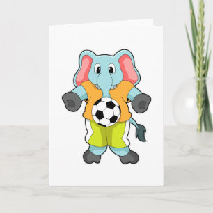 Elefant beim Fußball Sport Karte