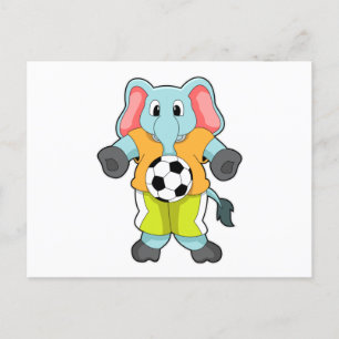 Elefant beim Fußball-Sport Postkarte