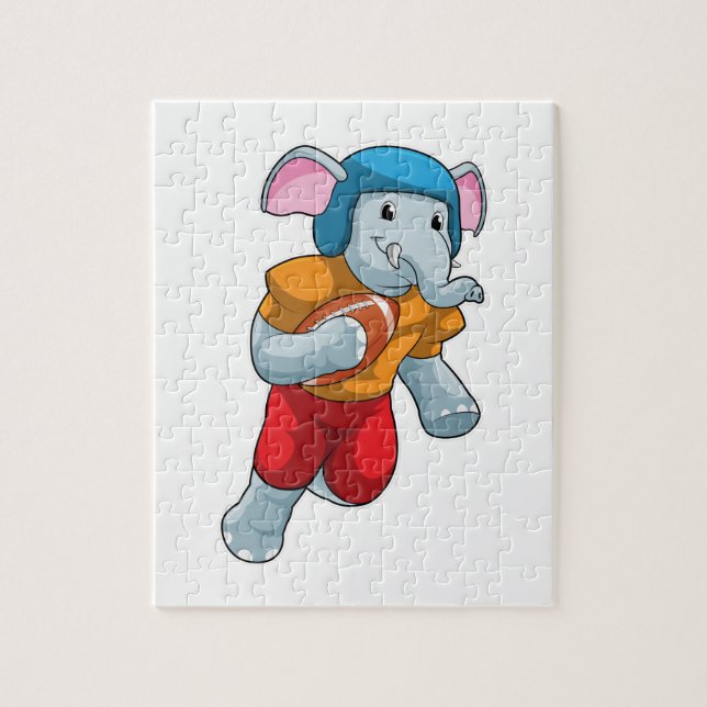 Elefant beim Fußball-Sport Puzzle (Vertikal)