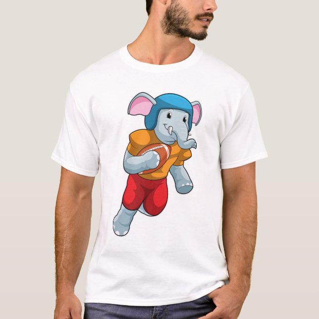 Elefant beim Fußball-Sport T-Shirt (Vorderseite)