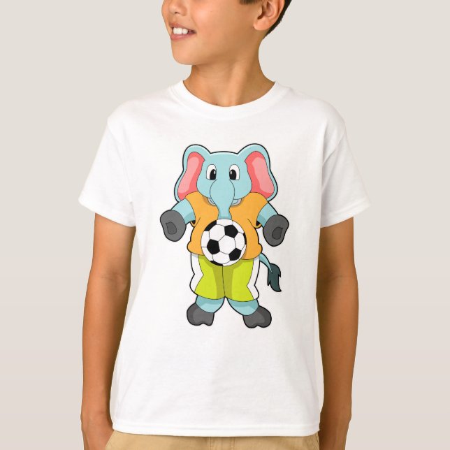 Elefant beim Fußballsport T-Shirt (Vorderseite)