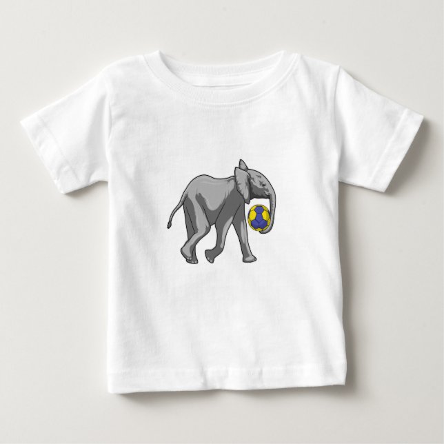 Elefant beim Handball-Sport Baby T-shirt (Vorderseite)