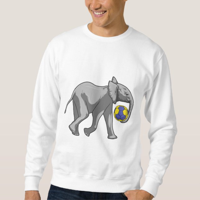 Elefant beim Handball-Sport Sweatshirt (Vorderseite)