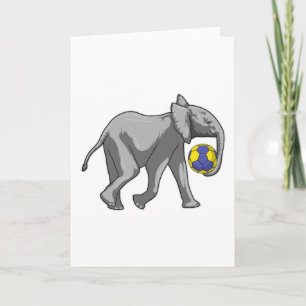 Elefant beim Handballsport Karte