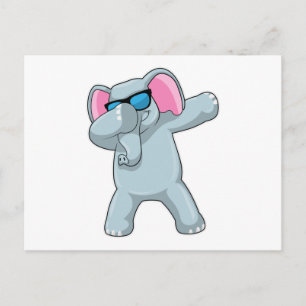 Elefant beim Hip-Hop-Tanz Dab Postkarte