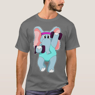 Elefant beim Krafttraining mit Hanteln T-Shirt