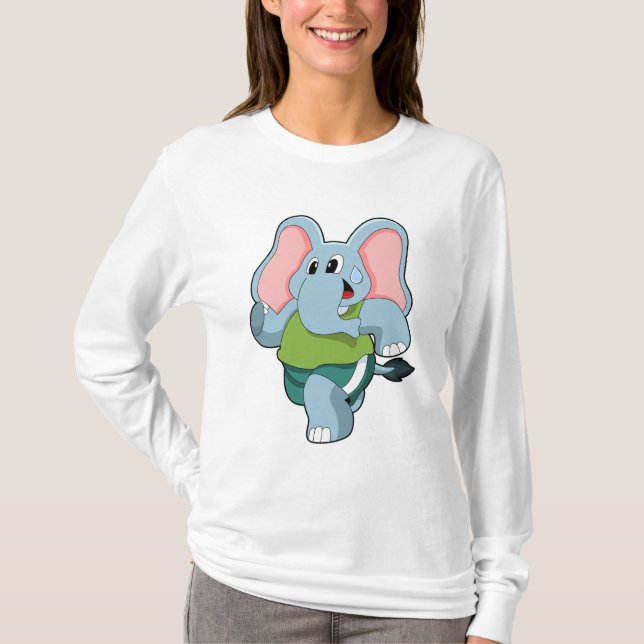 Elefant beim Laufen T-Shirt (Vorderseite)