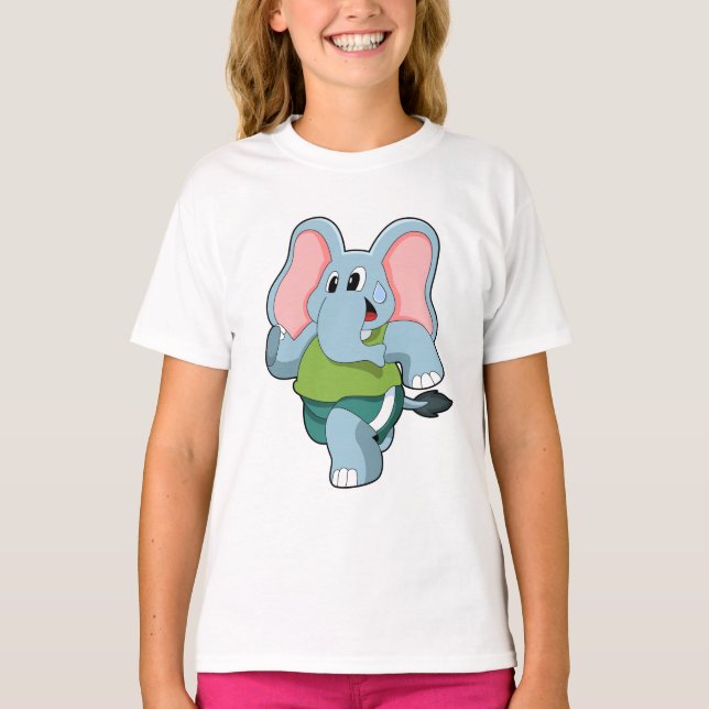 Elefant beim Laufen T-Shirt (Vorderseite)