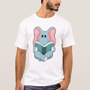 Elefant beim Lesen mit Buch T-Shirt