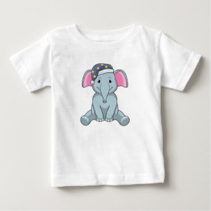 Elefant beim Schlafen mit Nachtkappe Baby T-shirt
