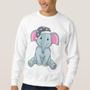 Elefant beim Schlafen mit Nachtkappe Sweatshirt