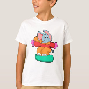 Elefant beim Snowboarden mit Snowboard T-Shirt