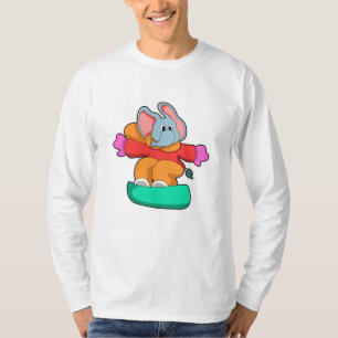 Elefant beim Snowboarden mit Snowboard T-Shirt
