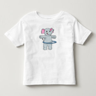 Elefant beim Sport mit Reifen der Fitness Kleinkind T-shirt