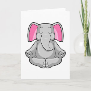 Elefant beim Yoga im Schneidersitz Karte