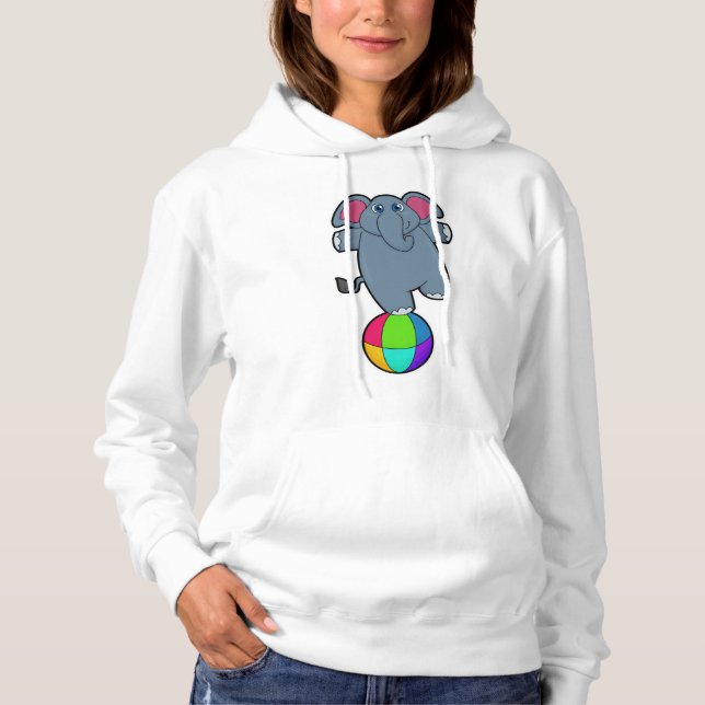 Elefant beim Zirkus mit Zirkusball Hoodie (Vorderseite)